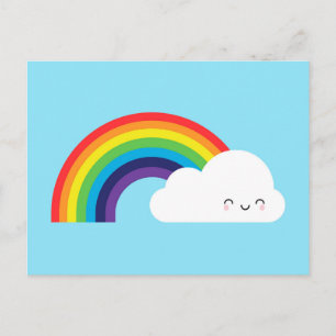 Carte Postale Arc en ciel de Kawaii