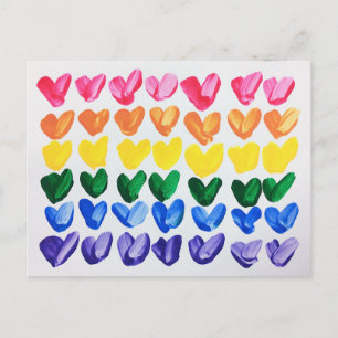 Carte Postale Arc-en-ciel de l'amour - Amusants Coeurs colorés p
