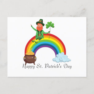 Carte Postale Arc-en-ciel de St. Patrick  Happy Shamrock Whimsic