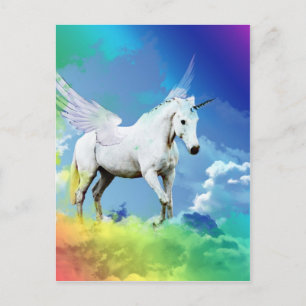 Carte Postale Arc-en-ciel de Unicorne