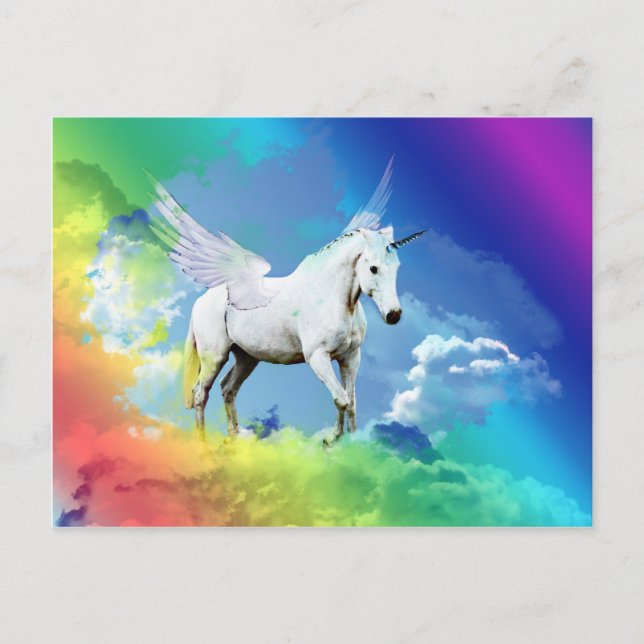 Carte Postale Arc-en-ciel de Unicorne (Devant)