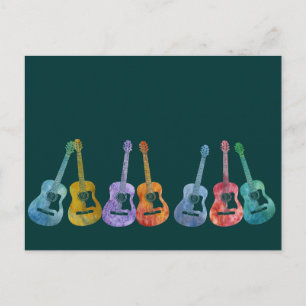 Carte Postale Arc en ciel des guitares