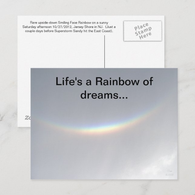 Carte Postale Arc en ciel des rêves à l'envers Arc en ciel (Devant / Derrière)