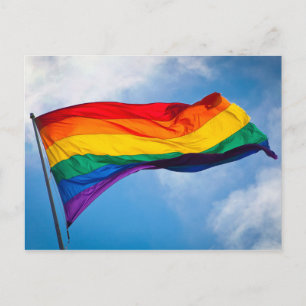 Carte Postale Arc-en-ciel - Drapeau au vent