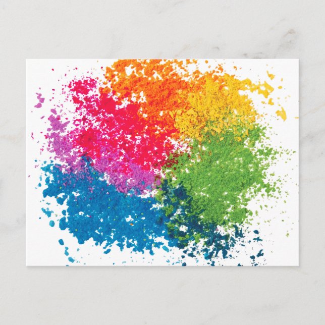 Carte Postale Arc-en-ciel en poudre couleur (Devant)