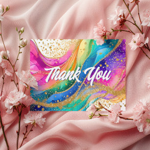 Carte Postale Arc-en-ciel Encre Merci d'anniversaire