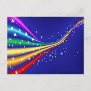 Carte Postale Arc en ciel et étoiles