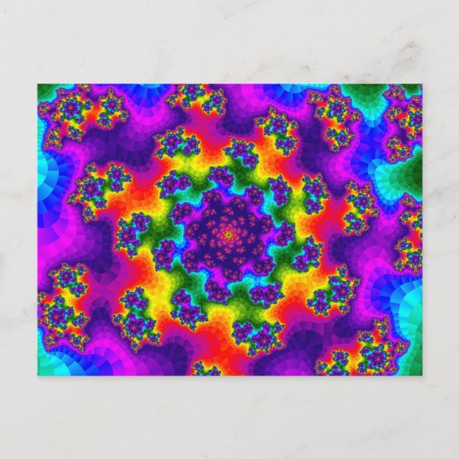 Carte Postale Arc-en-ciel fleuri (Devant)