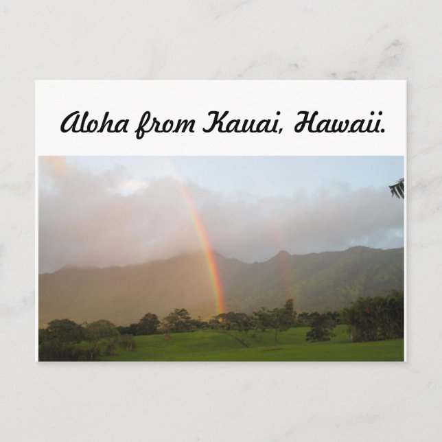 Carte Postale arc-en-ciel kauai (Devant)