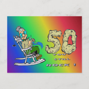 Carte postale arc-en-ciel pour son 50e anniversair