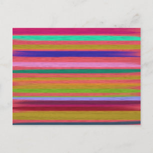 Carte Postale Arc-en-ciel rayures d'art abstrait moderne