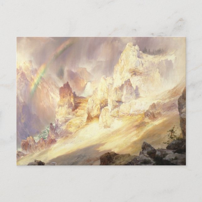 Carte Postale Arc en ciel sur le Grand Canyon de Yellowstone (Devant)