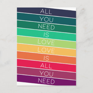 Carte Postale Arc-en-ciel   Tout ce dont vous avez besoin est Am