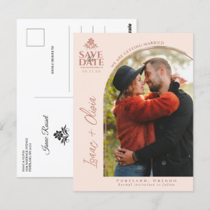 Carte Postale Arc Fleur sauvage Boho Moderne Photo Enregistrer L