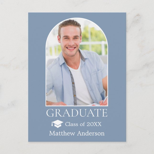Carte Postale Arc moderne Casquette Dusty Blue Graduation (Devant)
