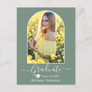 Carte Postale Arc moderne Casquette Sage Green Graduation