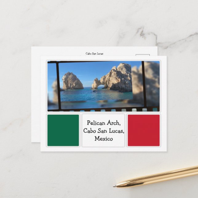 Carte Postale Arc Pélican, Cabo San Lucas (Devant/Arrière en situation)