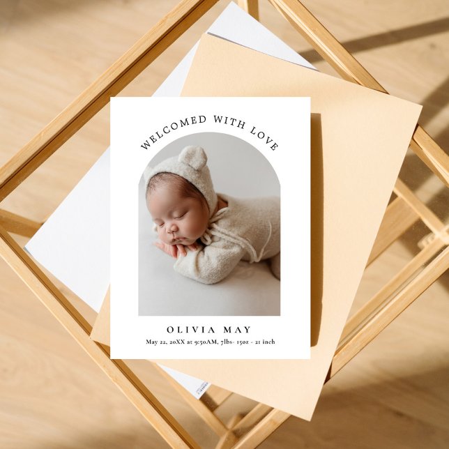 Carte Postale Arc photo simple moderne Nouveau Merci bébé (Créateur téléchargé)
