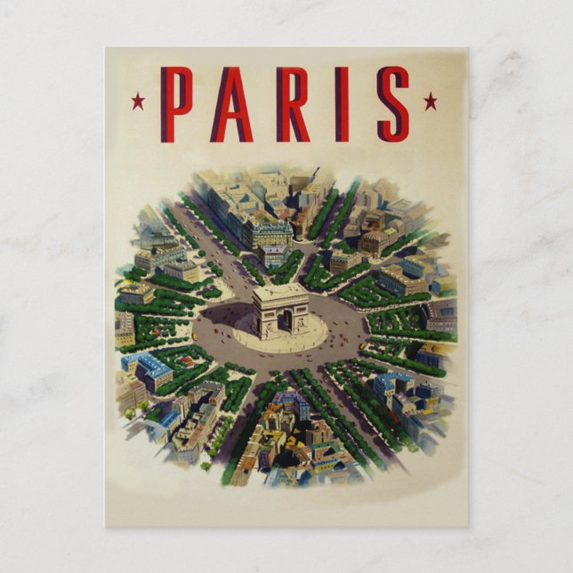 Carte Postale Arc vintage de Triomphe Paris (Devant)