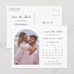 Carte Postale Arch calendrier photo Enregistrer la date Invitati