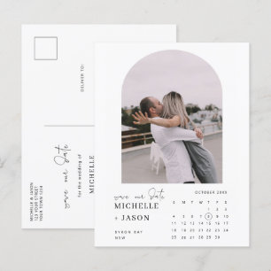 Carte Postale Arch calendrier photo Enregistrer la date Invitati