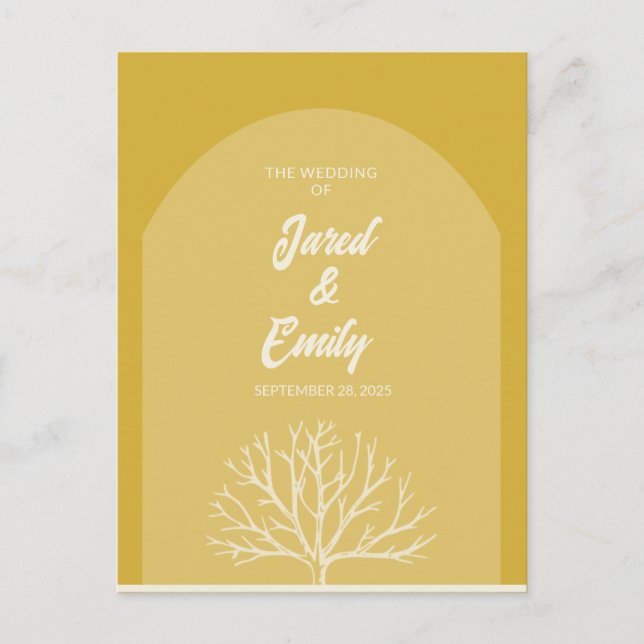 Carte Postale Arch Style Faire-part de mariage naturel (Devant)