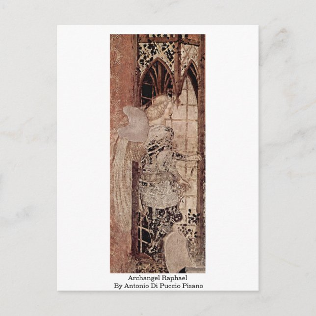 Carte Postale Archangel Raphael Par Antonio Di Puccio Pisano (Devant)
