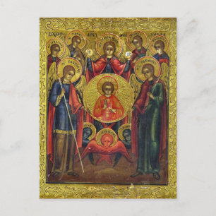 Carte Postale Archanges Orthodoxe Christian Icône byzantine