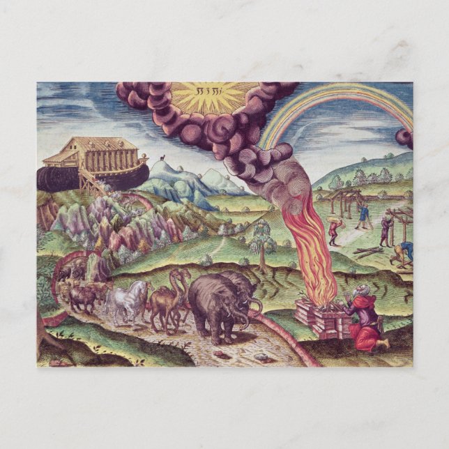 Carte Postale Arche de Noé, illustration de 'Brevis Narratio' (Devant)