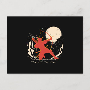 Carte Postale Archer Samurai guerrier tir à l'arc Japon Bowman c
