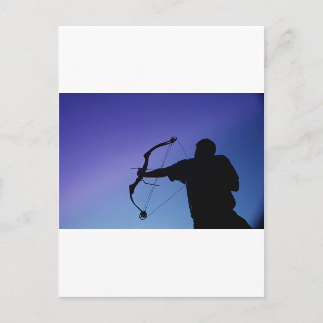 CARTE POSTALE ARCHER SILHOUETTE BOW MAN (Devant)
