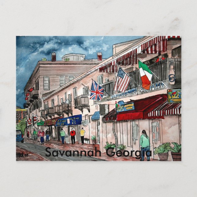 Carte Postale Architecture cityscape art historique, Savannah... (Devant)