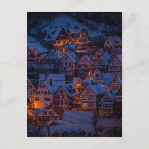 Carte Postale Architecture du village de la Forêt-Noire d'hiver