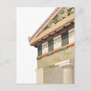 Carte Postale Architecture grecque vintage, Temple d'Athéna