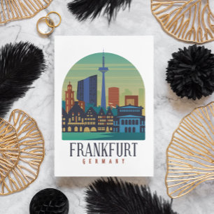 Carte Postale Architecture Skyline de Francfort-Allemagne