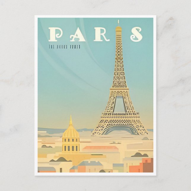 Carte Postale architecture tour eiffel vintage Paris français (Devant)