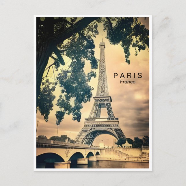 Carte Postale Architecture tour eiffel vintage Paris Po (Devant)