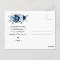 Ardoise Navy Bleu Pâle Mariage Remerciements  