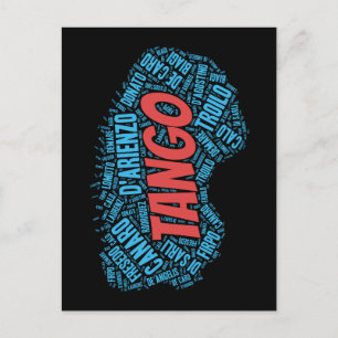 Carte Postale Argeninte Tango Music Orchestres Police Word Art