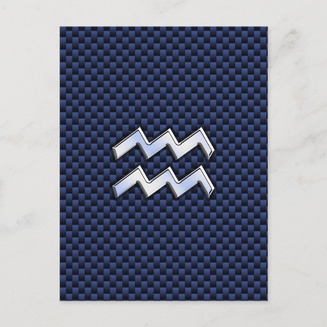 Carte Postale Argent Aquarius Connexion Navy Blue Carbon Fiber A (Devant)