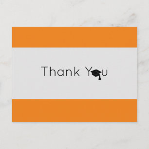 Carte Postale Argent Orange Bold Merci de graduation
