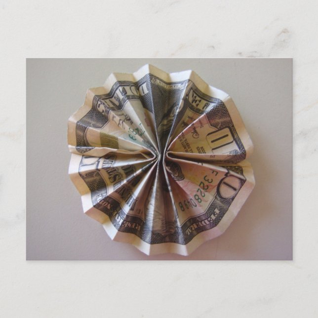 Carte Postale Argent Origami Rosette (Devant)