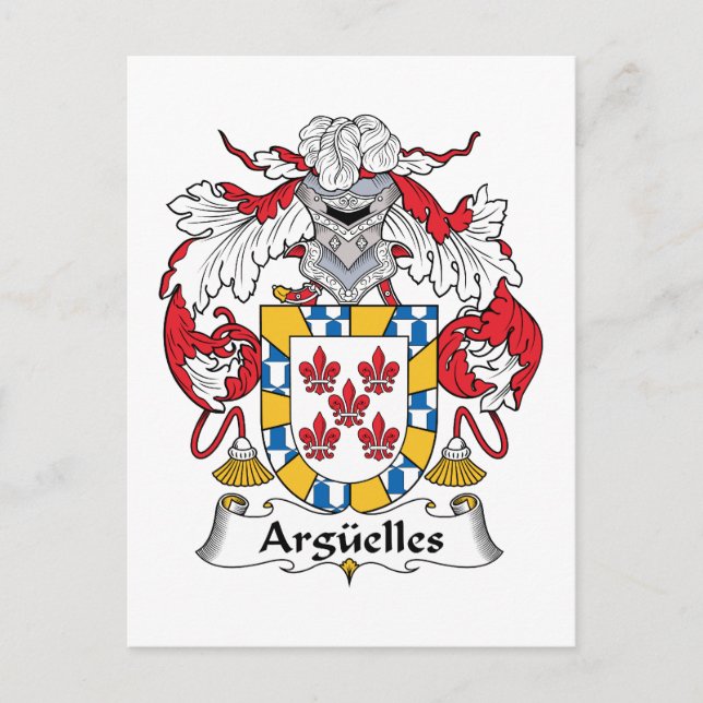 Carte Postale Arguelles Family Crest (Devant)