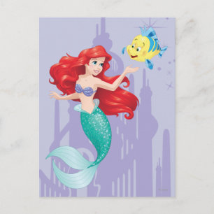 Carte Postale Ariel et Flounder