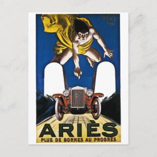 Carte Postale Aries Automobile - Publicité Vintage française