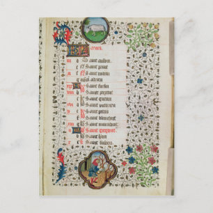 Carte Postale Aries et un homme abattant des arbres