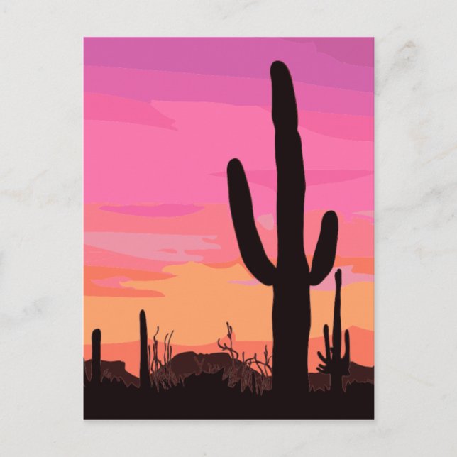 Carte Postale Arizona Cactus Désert (Devant)
