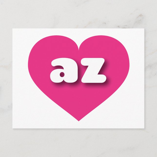 Carte Postale Arizona coeur rose chaud - J'aime az (Devant)