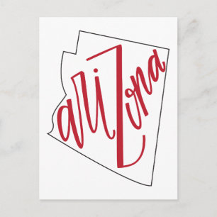 Carte Postale Arizona Design de typographie d'État
