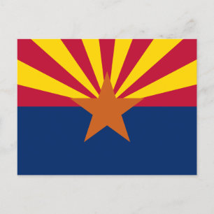 Carte Postale Arizona Drapeau : Réglage de Star Sun, État du cui